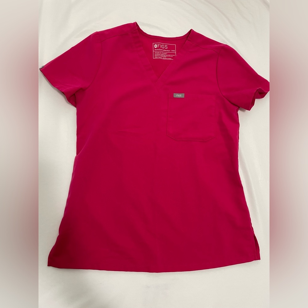 COPY - FIGS XXS One Pocket Scrub Top Ultra Rose